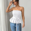 Rosette Peplum Tube Top