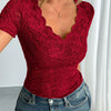 Floral Lace Ruched Top