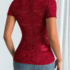 Floral Lace Ruched Top