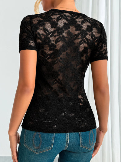 Scallop Lace Fitted Top