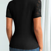 Lace Trim Ribbed Top