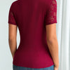 Lace Trim Ribbed Top