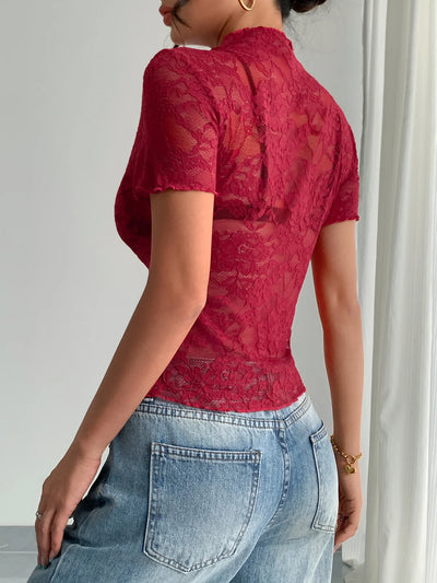 Floral Lace Mesh Top