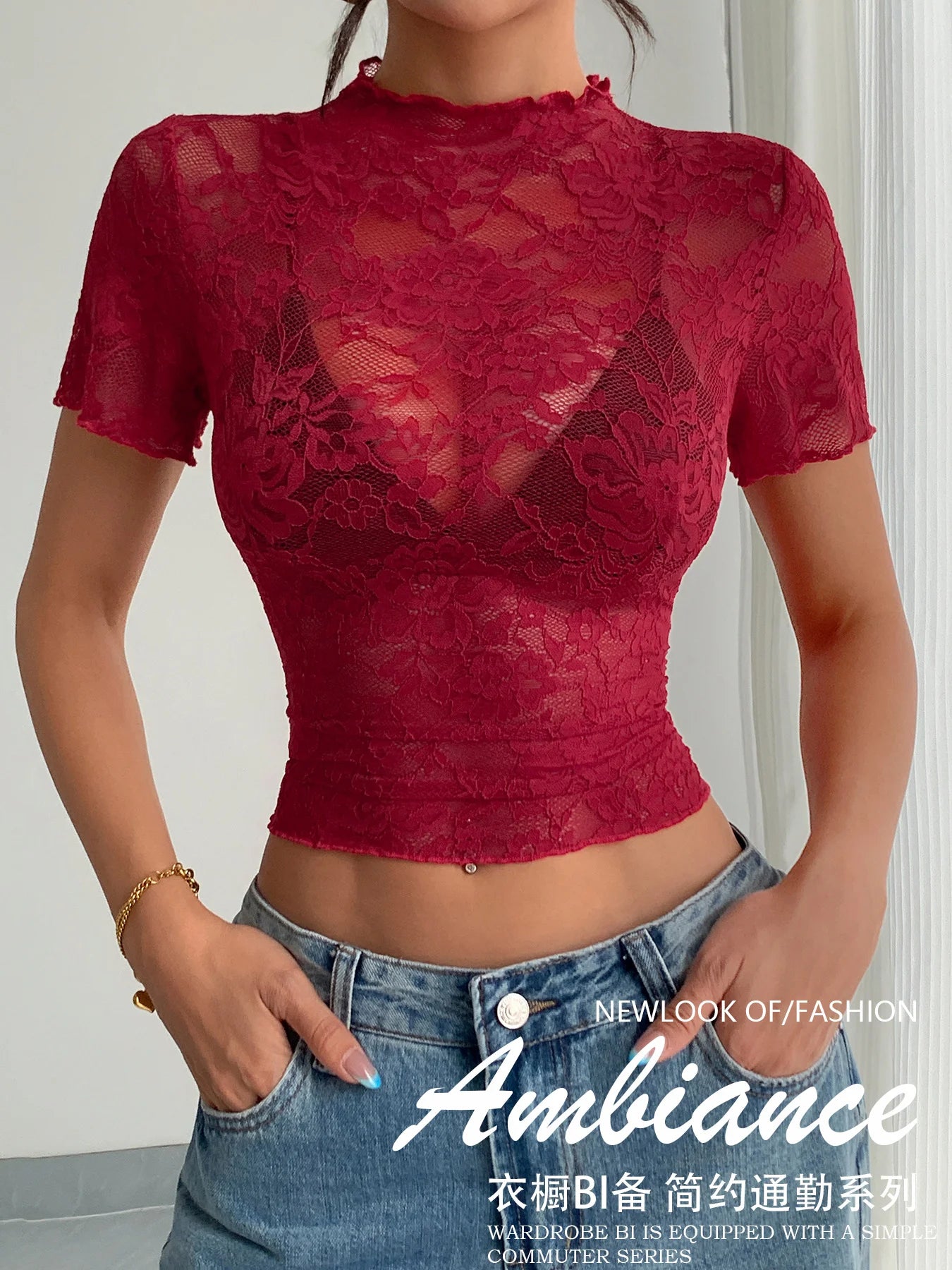 Floral Lace Mesh Top