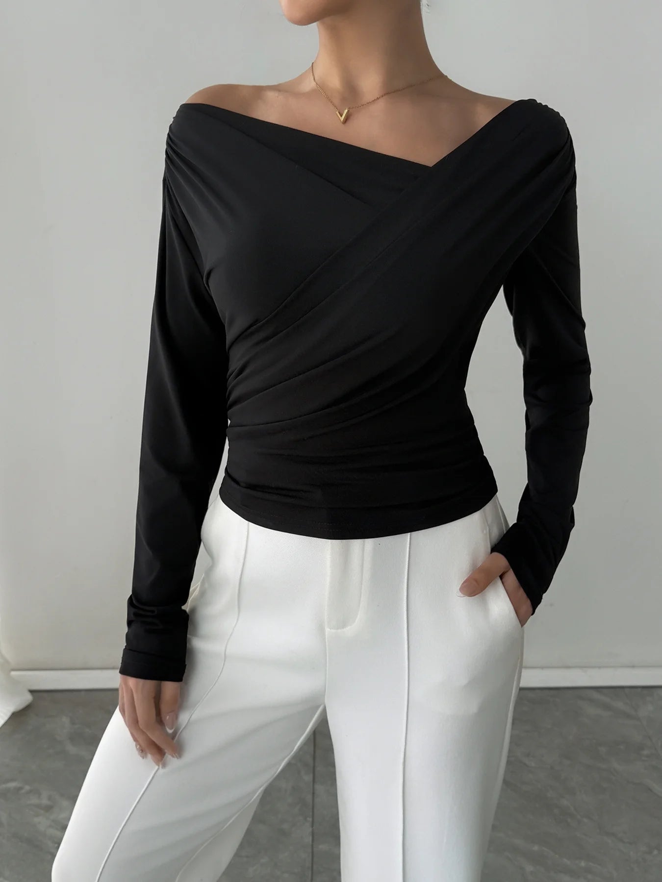 Ruched Off-Shoulder Top