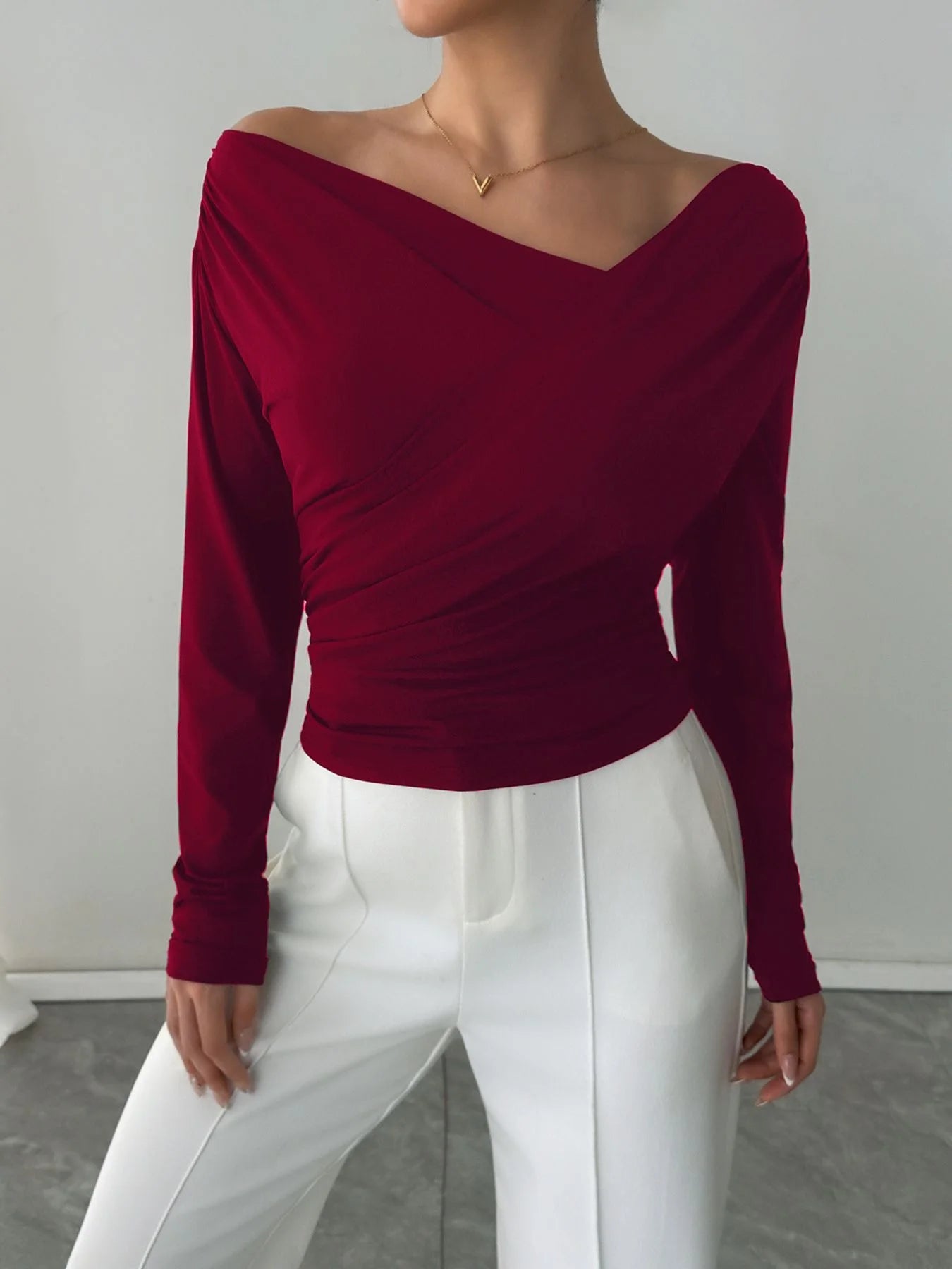 Ruched Off-Shoulder Top