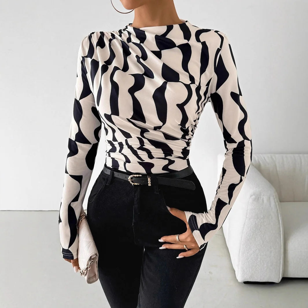 Abstract Ruched Top