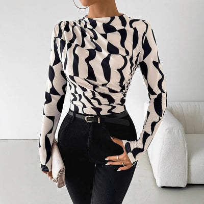 Abstract Ruched Top
