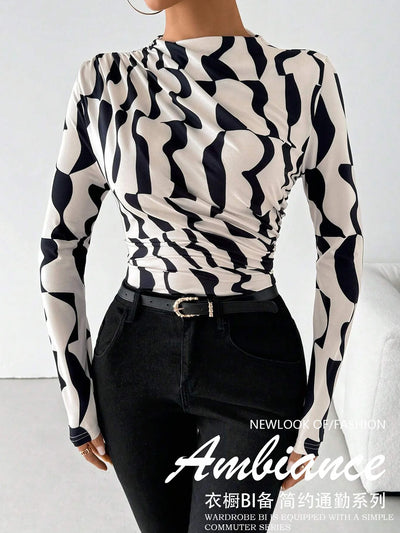 Abstract Ruched Top
