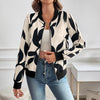 Abstract Print Bomber Jacket