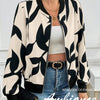 Abstract Print Bomber Jacket