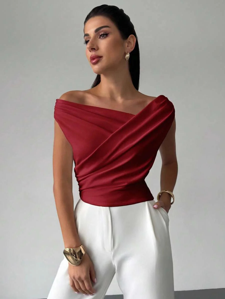 Draped Off-Shoulder Top
