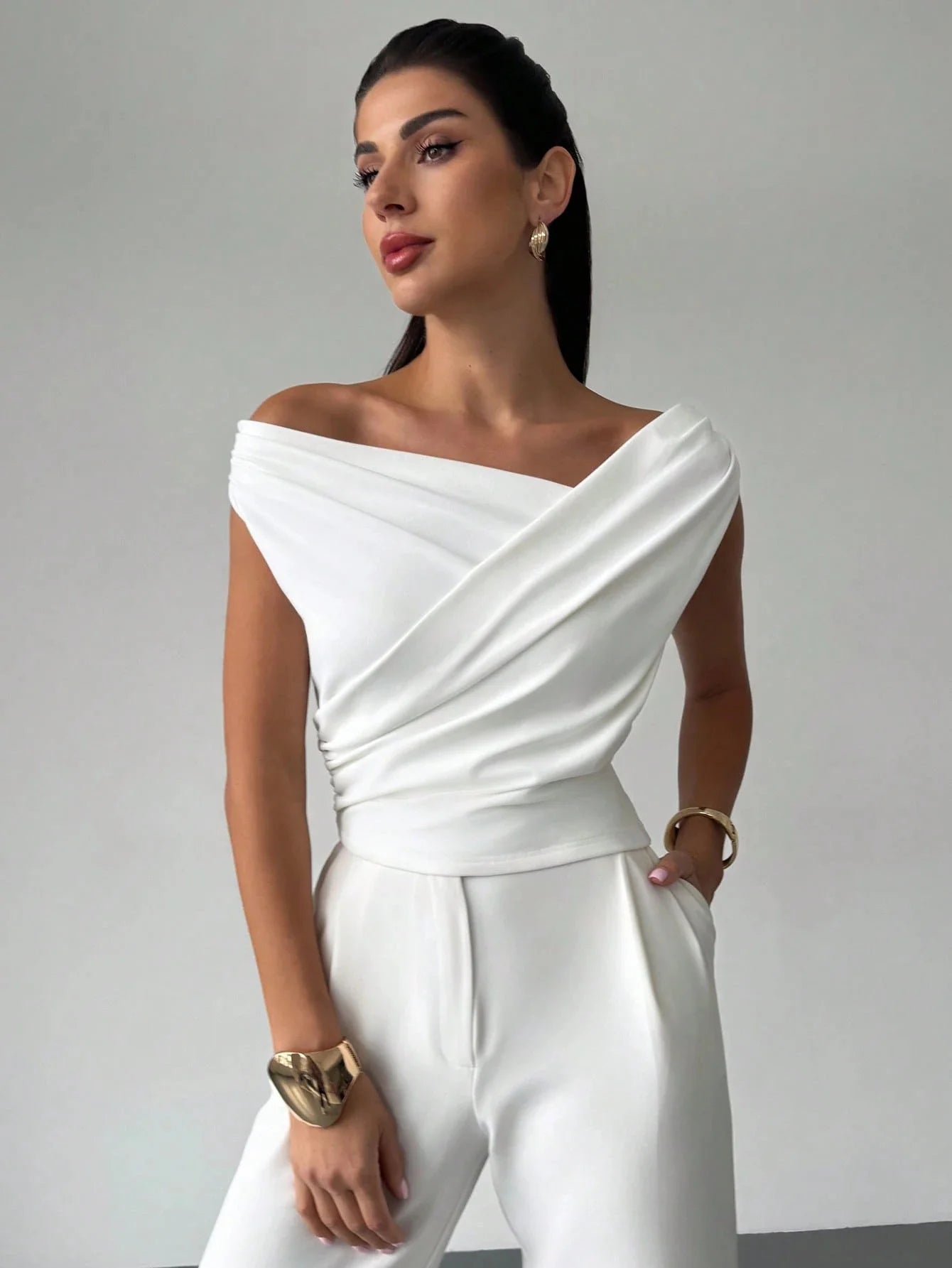 Draped Off-Shoulder Top