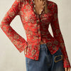 Vintage Floral Mesh Top