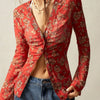 Vintage Floral Mesh Top