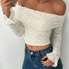 Lace Off-Shoulder Crop Top