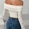 Lace Off-Shoulder Crop Top