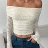 Lace Off-Shoulder Crop Top