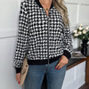 Classic Houndstooth Zip Jacket