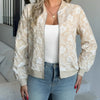 Floral Embroidered Zip Jacket