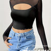 Mesh Cut-Out Crop Top