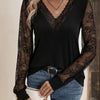 Elegant Lace Sleeve V-Neck Top