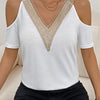 Lace Trim Cold Shoulder Top