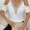 Lace Trim Cold Shoulder Top