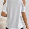 Lace Trim Cold Shoulder Top