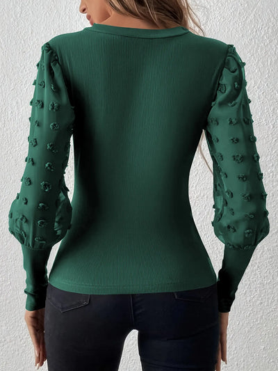 Ruby Puff Sleeve V-Neck Top