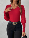 Ruby Puff Sleeve V-Neck Top