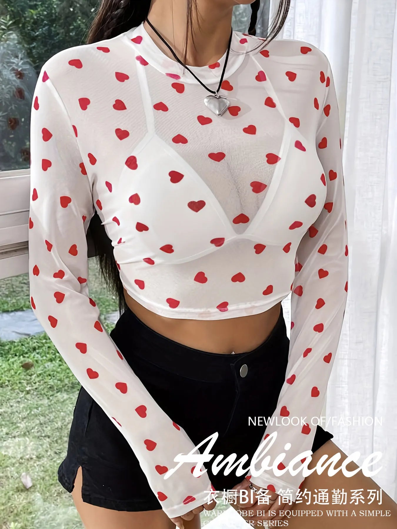 Sweetheart Mesh Crop Top