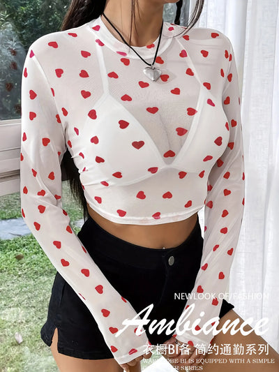 Sweetheart Mesh Crop Top