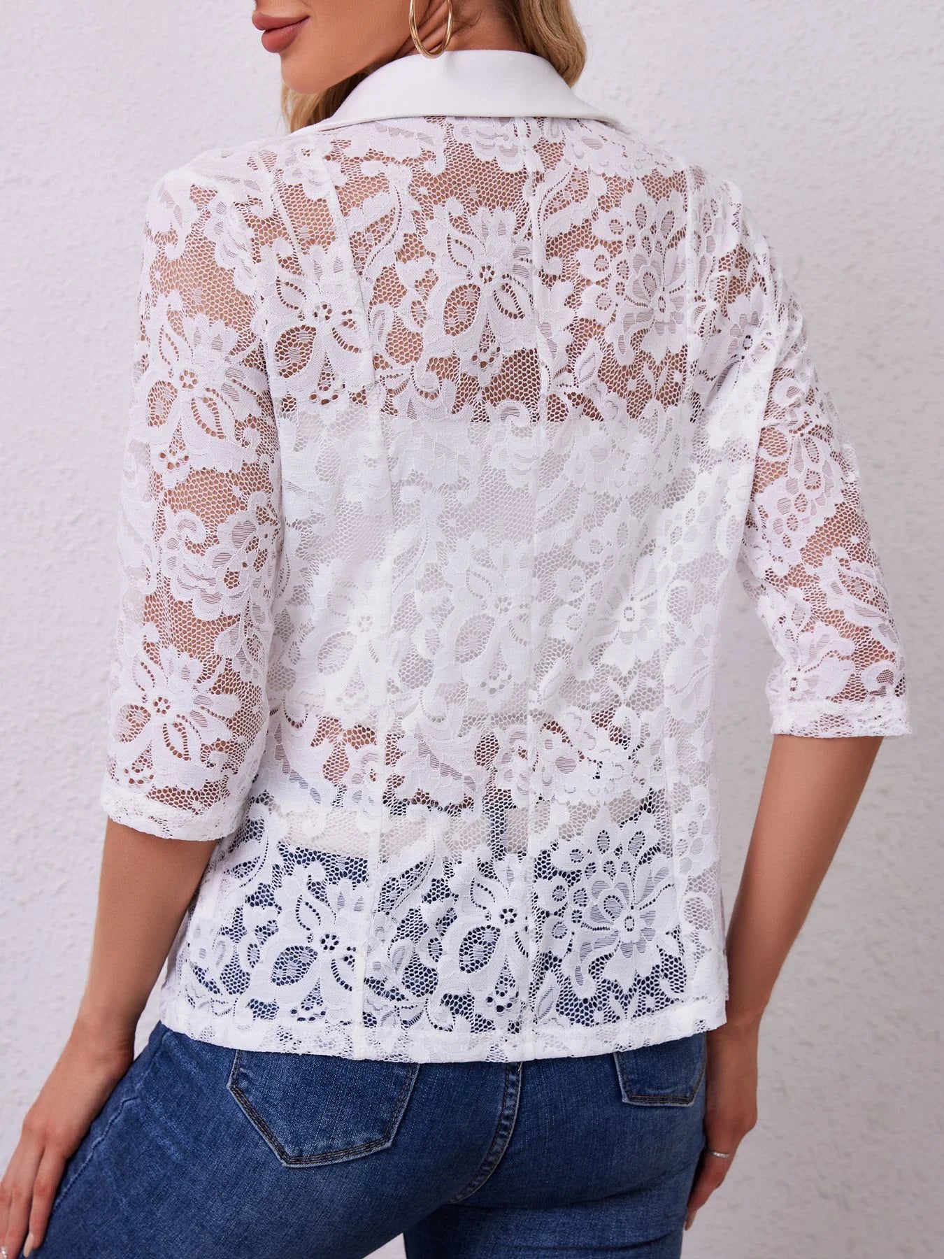 Elegant Lace Blazer Top