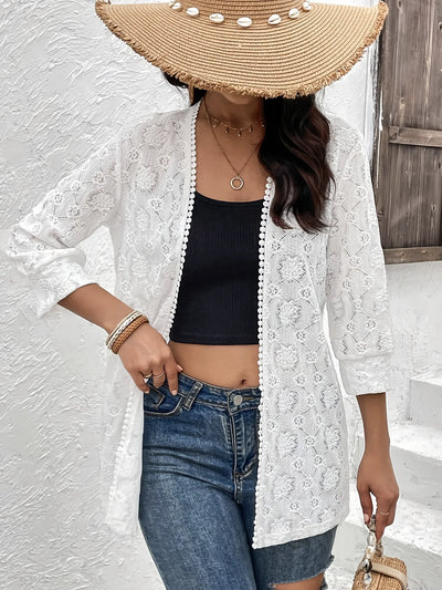 White Floral Lace Cover-Up