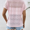 Blush Pink Crochet Knit Top