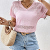 Blush Pink Crochet Knit Top