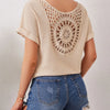Beige Crochet Back Top