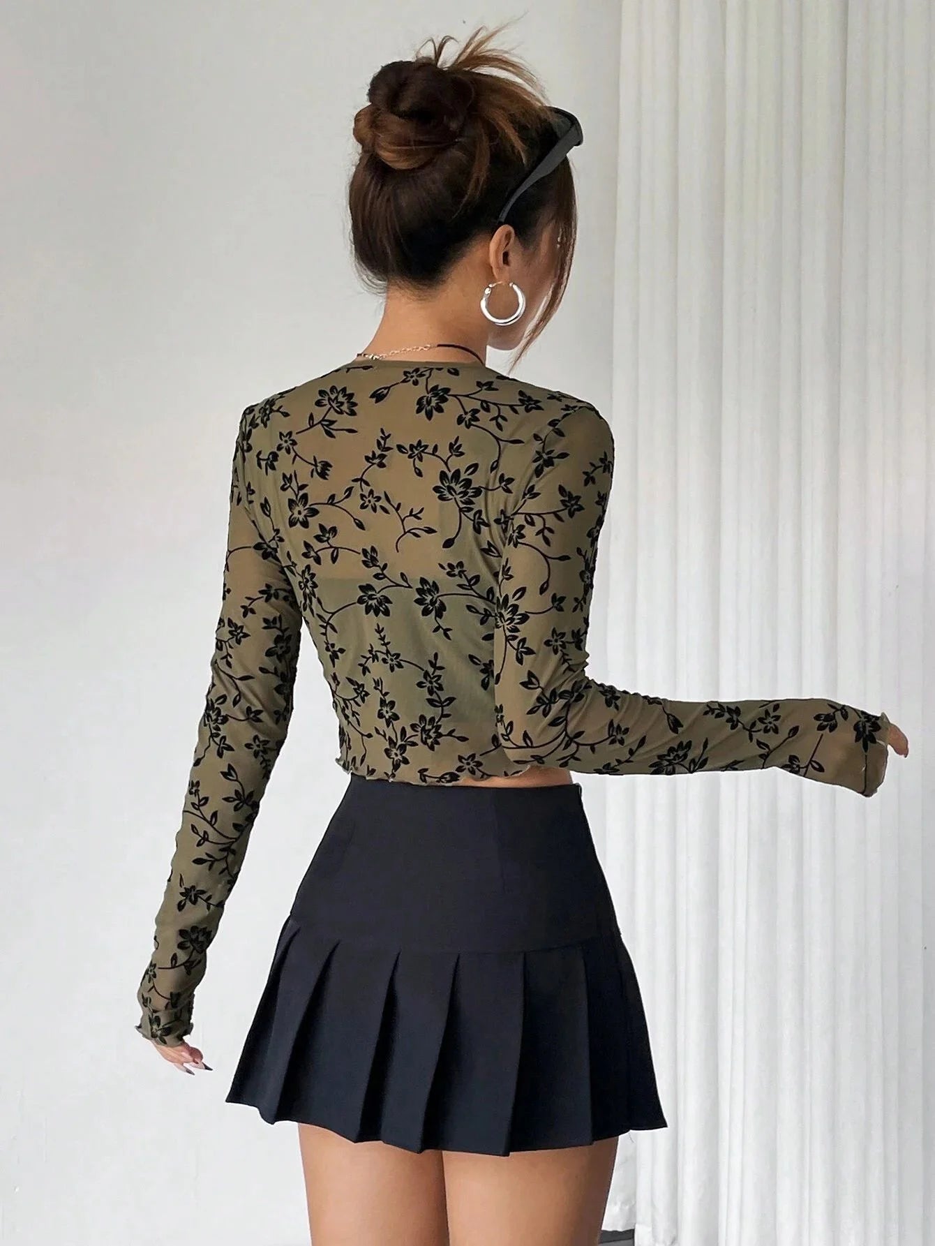 Floral Tie-Front Crop Top