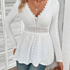 Lace Trim Peplum Top