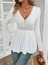 Lace Trim Peplum Top