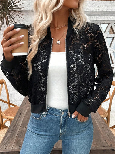 Lace Zip-Up Jacket