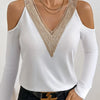 Cold Shoulder Lace Neck Top