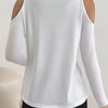 Cold Shoulder Lace Neck Top