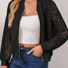 Lace Sleeve Zip Jacket