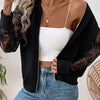 Lace Sleeve Zip Jacket