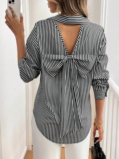 Bow Back Stripe Shirt