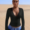 Lace Trim V-Neck Top