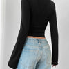 Lace Trim V-Neck Top