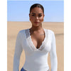 Lace Trim V-Neck Top